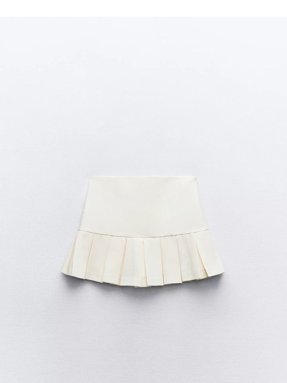 Zara Cream Pleated Mini Skirt